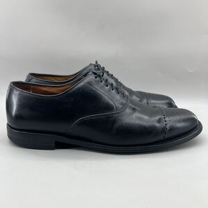 Allen Edmonds Dryden Medallion Shoes Men Size 9.5 D Black Leather Cap Toe Oxford